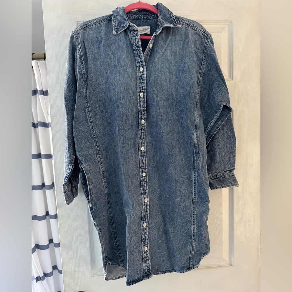Denim Button-Up Shirt Dress